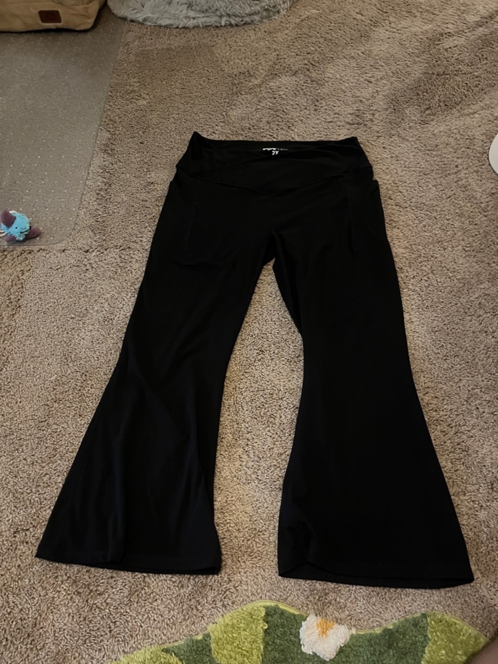 POPFLEX Black criss cross waist flare leggings 2x